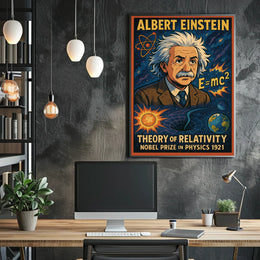 Albert Einstein Relativity Iconic Vintage Science Wall Art Educational Gift Wanderlust Inspired Poster