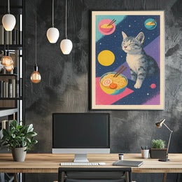 Cosmic Cat And Ramen Dreams Poster