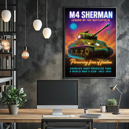 M4 Sherman Legend of the Battlefield Poster PosterGoat