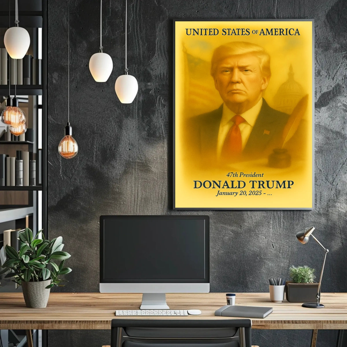 Donald Trump 47th President of the United States Vintage Watercolor Poster