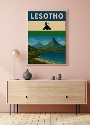 Lesotho Scenic Beauty Vintage Travel Poster