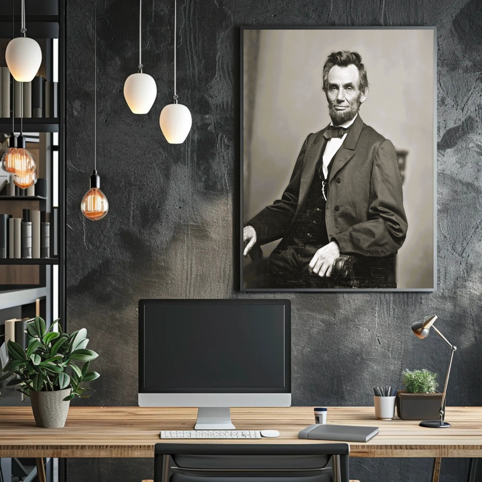 Abraham Lincoln Side Profile Sepia Poster Art Print PosterGoat