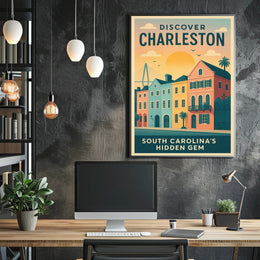 Discover Charleston Vintage Travel Poster