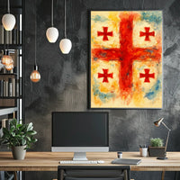 Vibrant Crosses Abstract Watercolor Poster