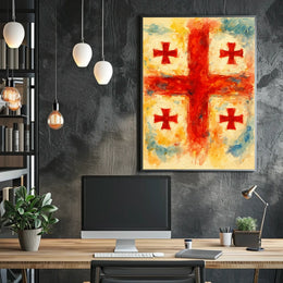Vibrant Crosses Abstract Watercolor Poster