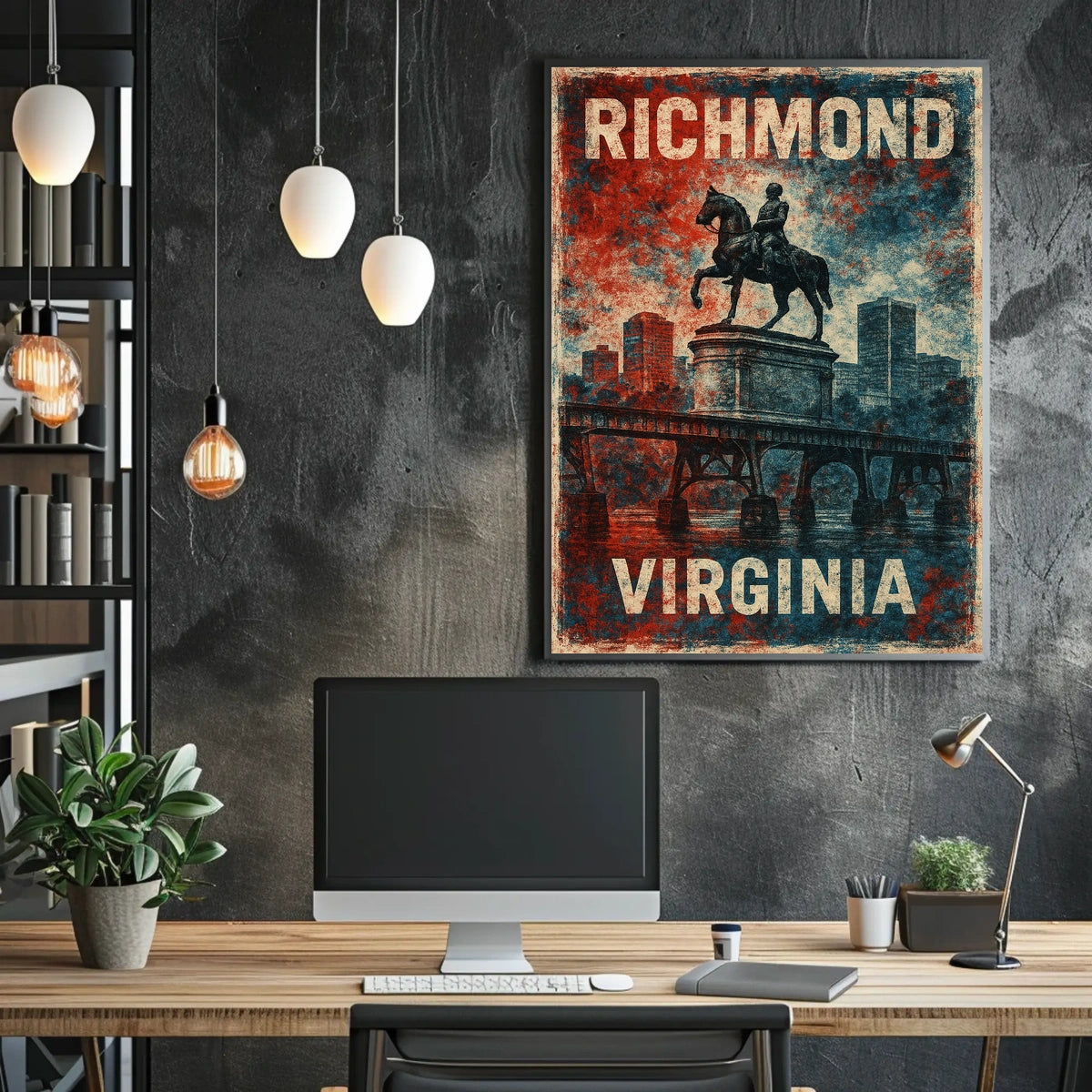 Richmond Patriotic Equestrian Vintage Cityscape Poster