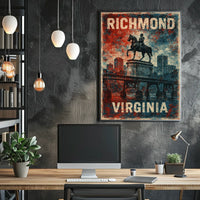 Richmond Patriotic Equestrian Vintage Cityscape Poster