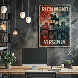 Richmond Patriotic Equestrian Vintage Cityscape Poster
