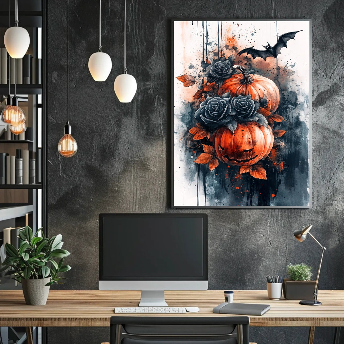 Halloween Night Horror Scene: Abstract, Artistic, or Pop Culture Poster