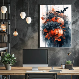 Halloween Night Horror Scene: Abstract, Artistic, or Pop Culture Poster