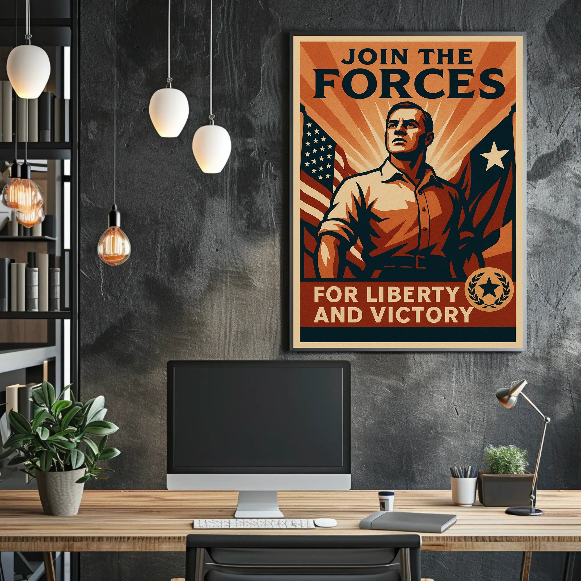 Patriotic Military Recruitment Vintage WWII Poster PosterGoat