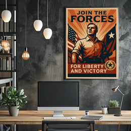 Patriotic Military Recruitment Vintage WWII Poster PosterGoat