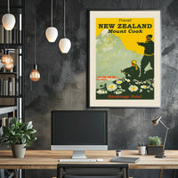 Mount Cook Adventure Exploration New Zealand Travel Poster