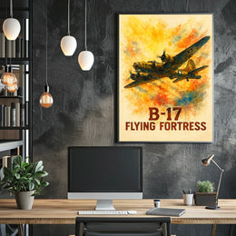 B-17 Flying Fortress Vintage Aviation Art Poster