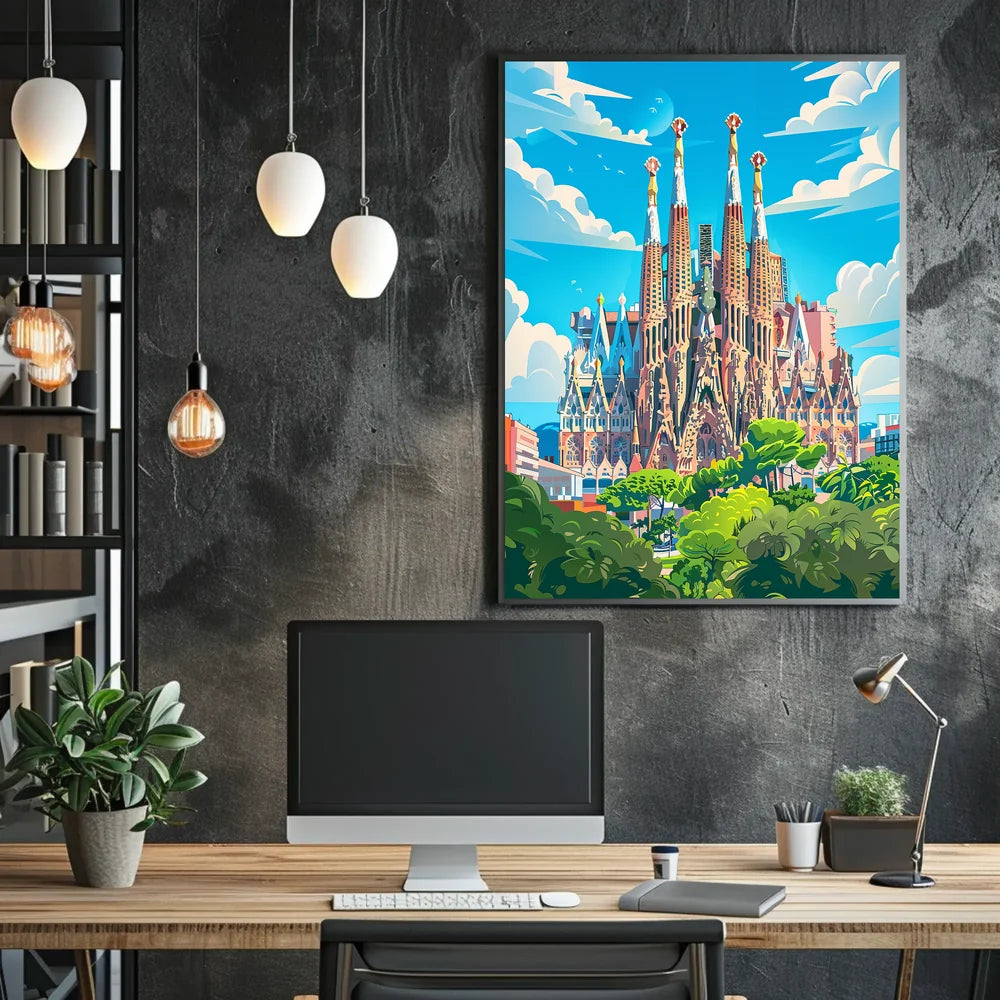 Sagrada Família Vibrant Barcelona Art Poster Print