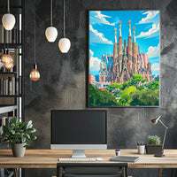 Sagrada Família Vibrant Barcelona Art Poster Print