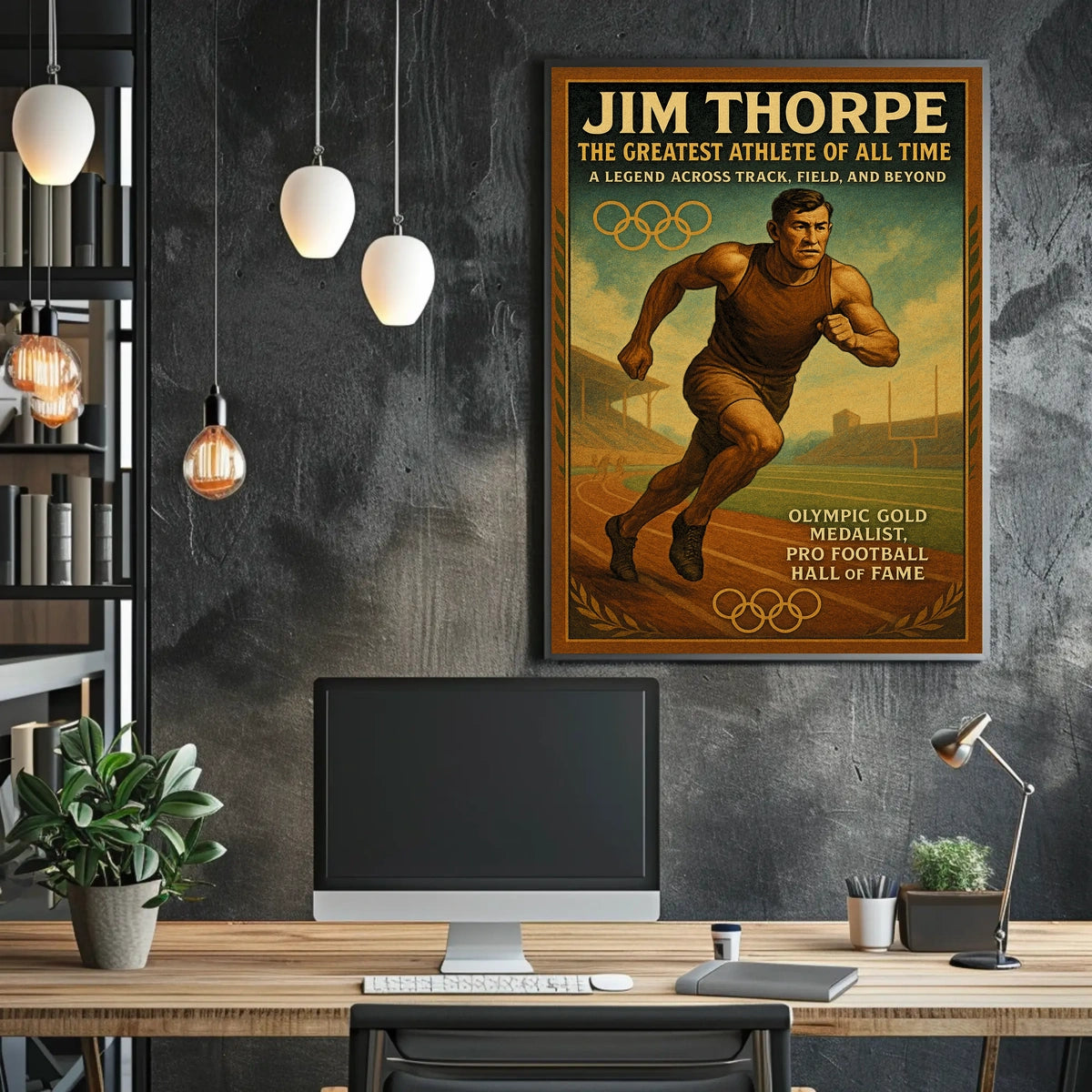 Jim Thorpe Legendary Athlete Tribute Poster