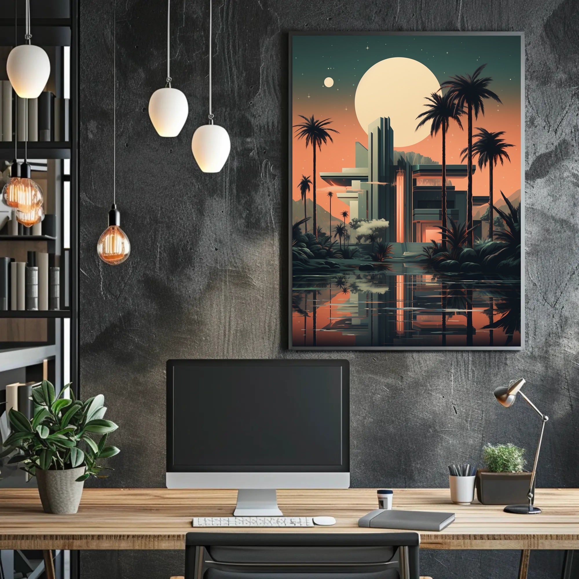 Futuristic Oasis Poster PosterGoat