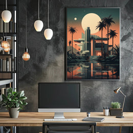 Futuristic Oasis Poster PosterGoat