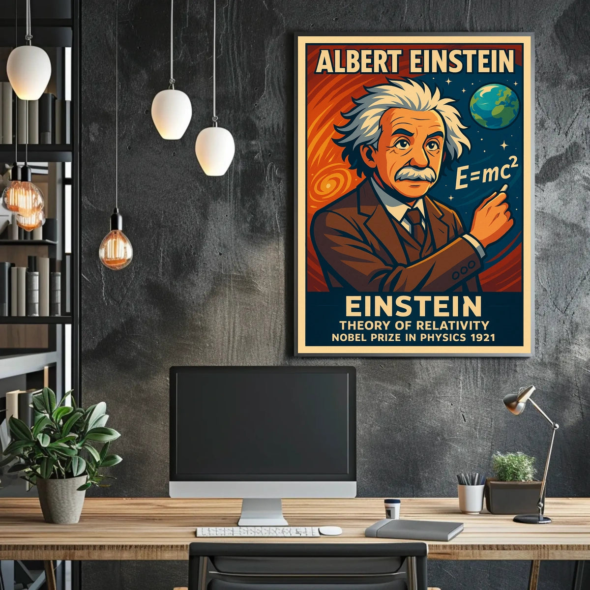 Einstein Relativity Educational Science Poster