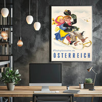 Winter Fun in Austria Vintage Travel Poster PosterGoat