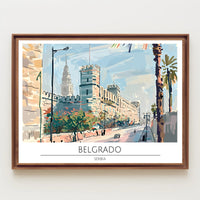 Scenic Illustration of Belgrade Poster PosterGoat