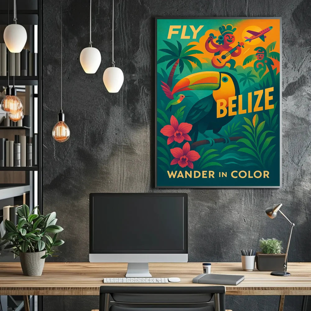 Vibrant Belize Travel Adventure Poster - Travel Poster PosterGoat