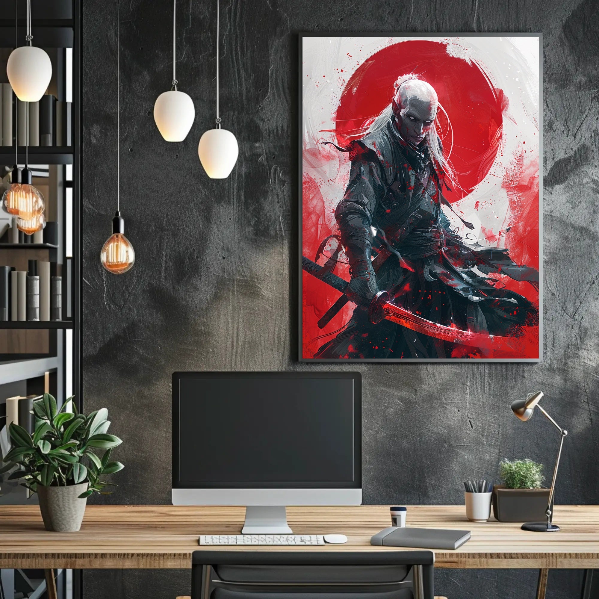 Warrior Fantasy Poster: Samurai with Glowing Katana PosterGoat