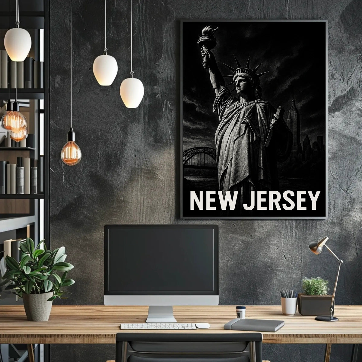 New Jersey Iconic Imagery Poster