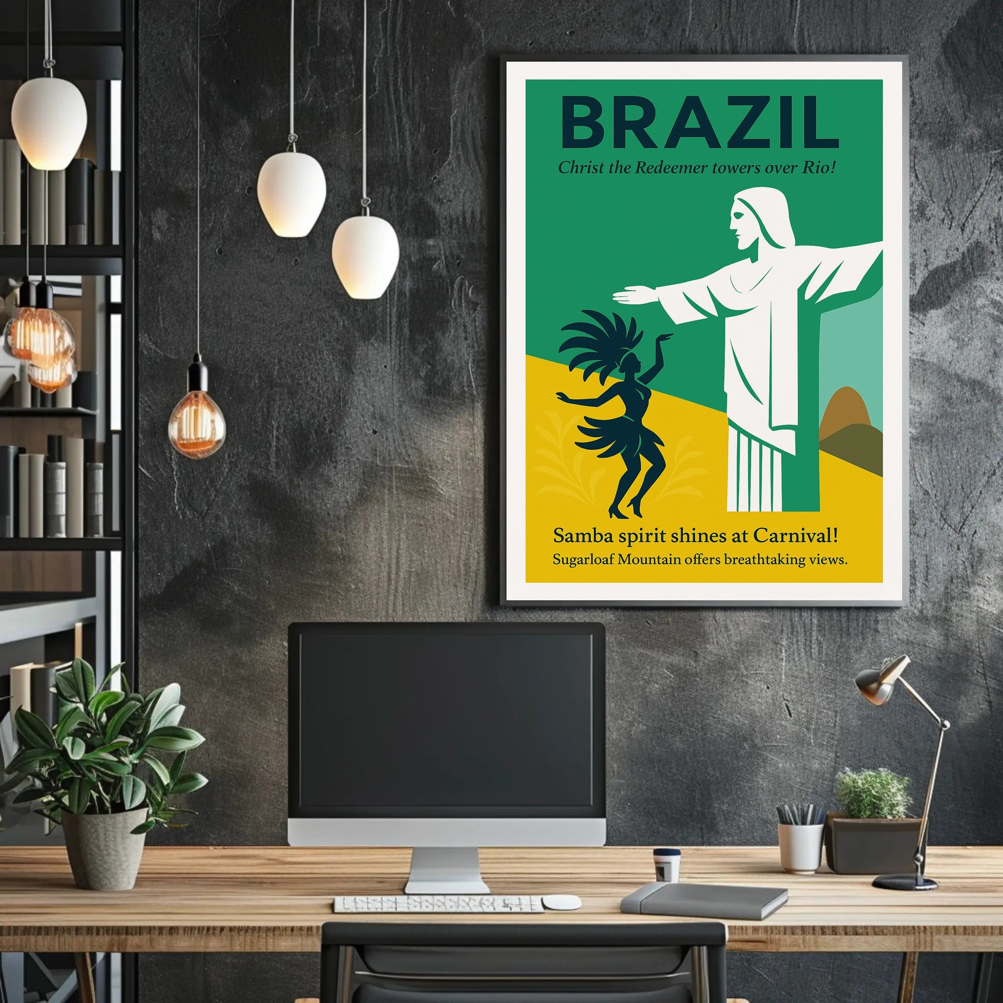 Brazil Carnival and Christ the Redeemer Poster PosterGoat