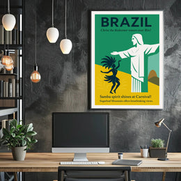 Brazil Carnival and Christ the Redeemer Poster PosterGoat