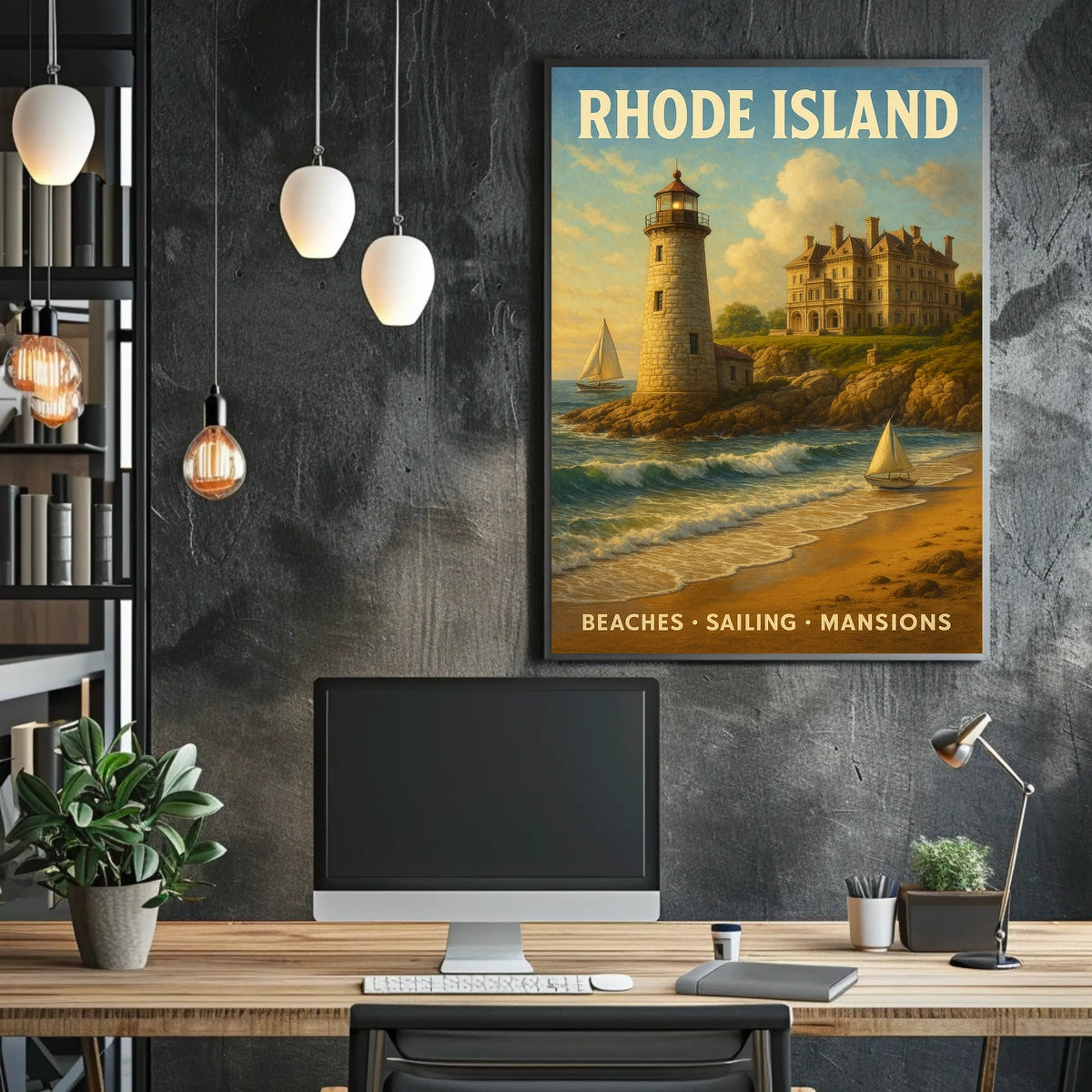 Rhode Island Coastal Charm Poster