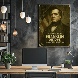 Franklin Pierce 14th President of the United States Damaged Photograph Poster