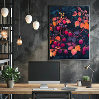 Raspberry Branches Illustration: Abstract or Artistic Poster
