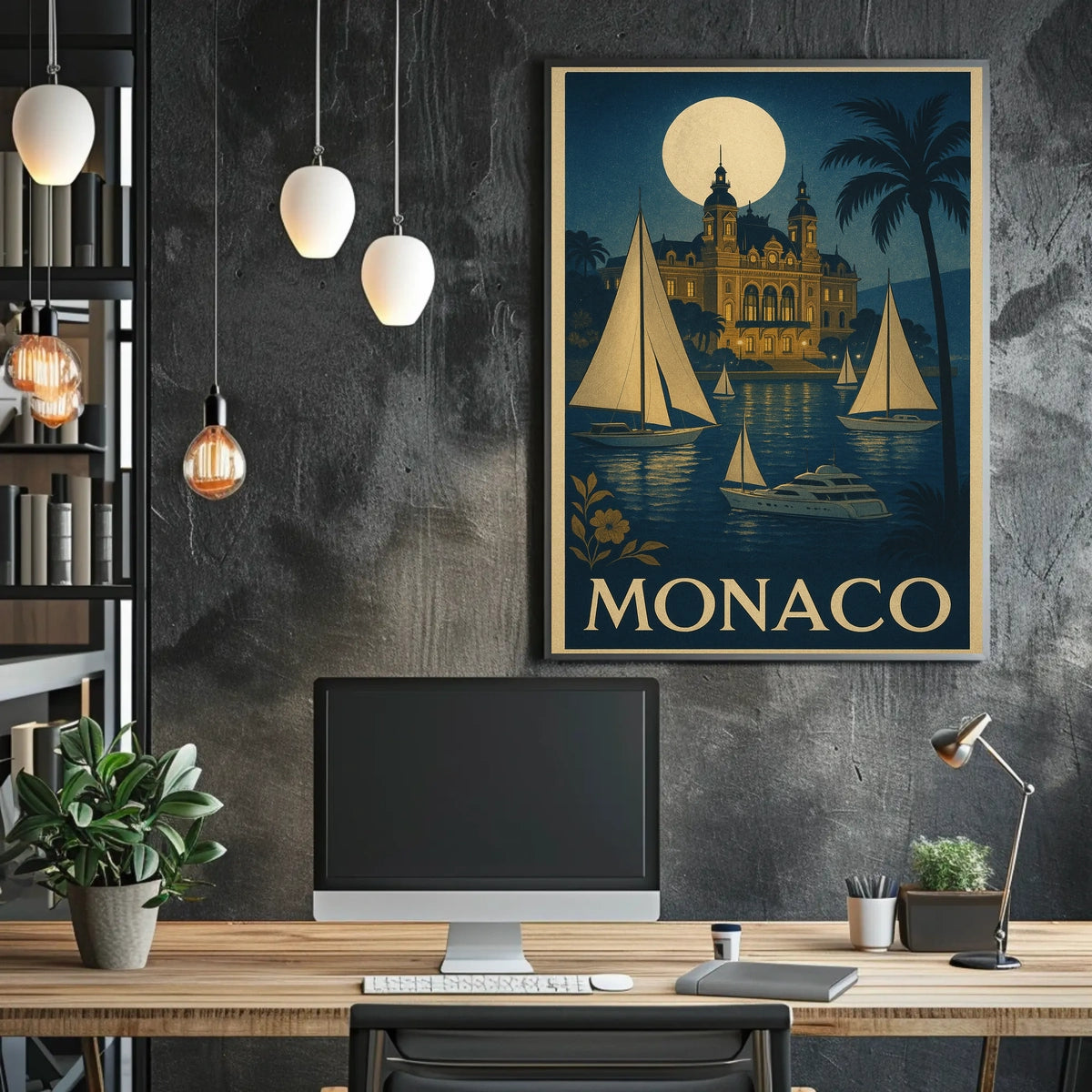 Moonlit Monaco Poster