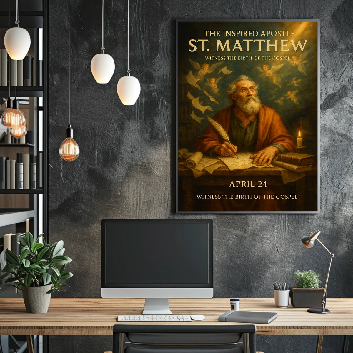 The Inspired Apostle St. Matthew Poster