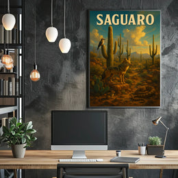 Saguaro Desert Wildlife Poster