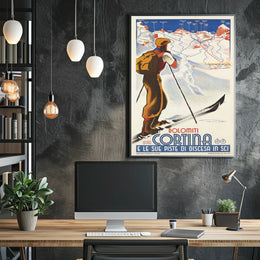 Dolomiti Cortina Ski Slopes Poster