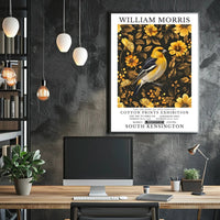 William Morris Inspired Elegant Bird Exhibition Artistic Poster