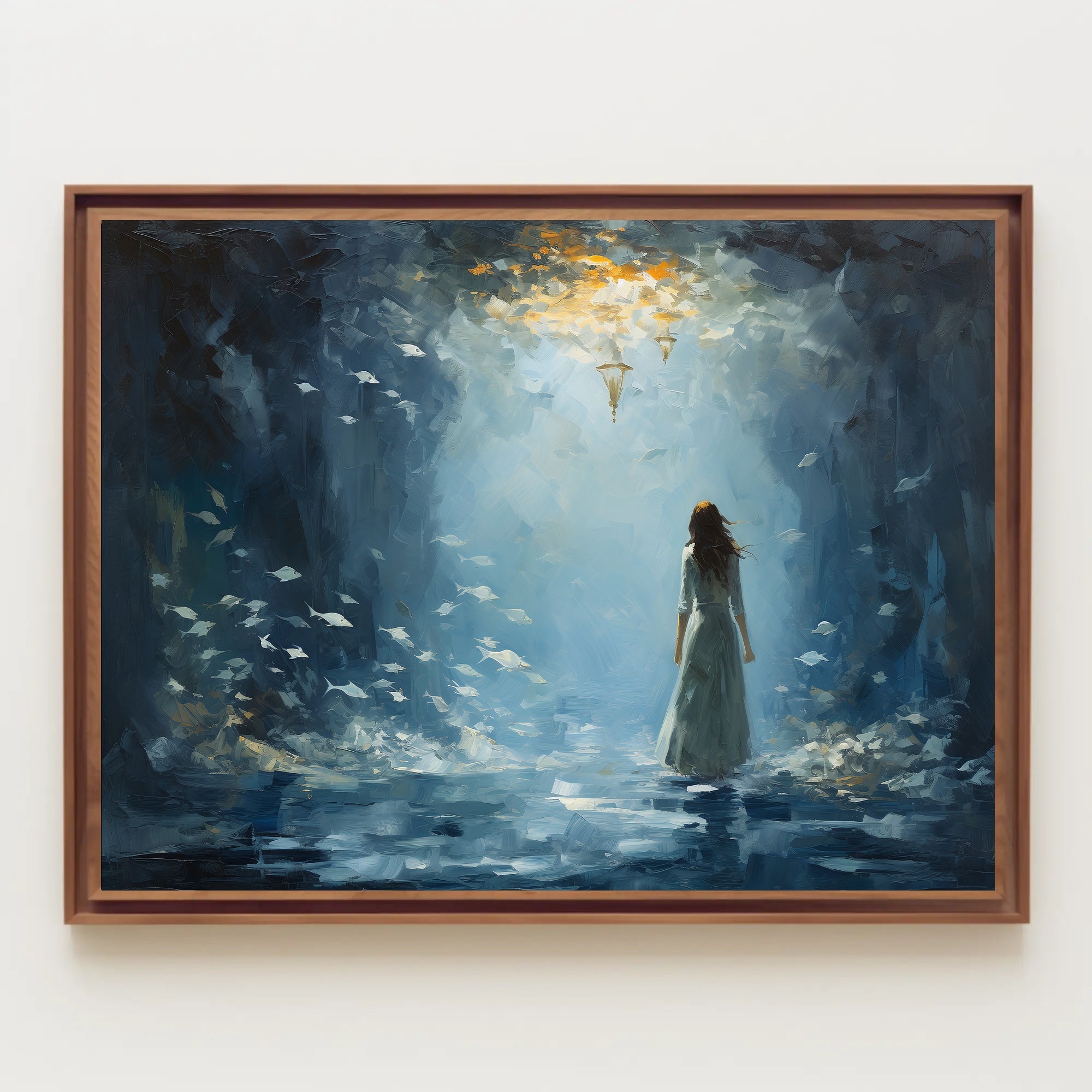 Dreamlike Ethereal Woman in Abstract Artistic Poster