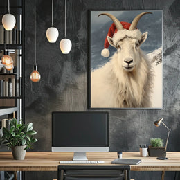 Festive Mountain Goat Poster
