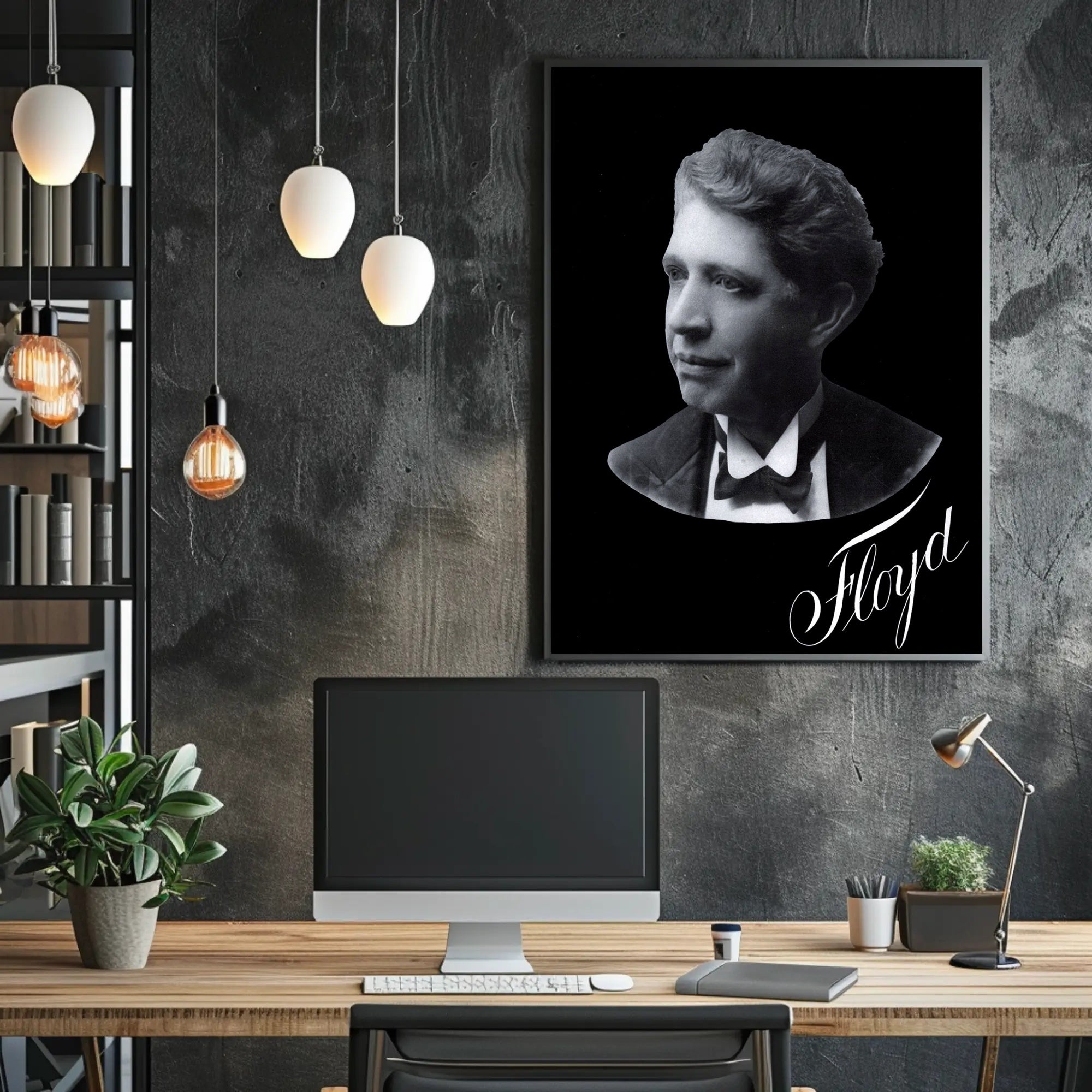 Elegant Floyd Portrait Classic Black and White Artistic Poster