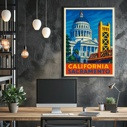 California Capitol And Tower Bridge Poster