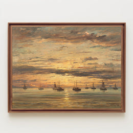 Serene Sunset Seascape Classic Artistic Poster