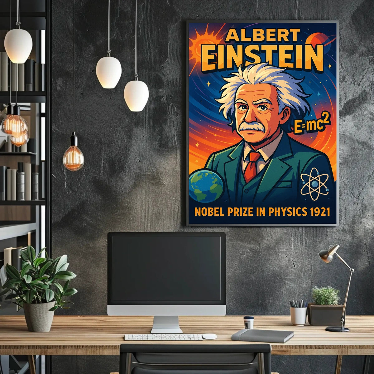 Einstein Vintage Scholarly Physics Poster