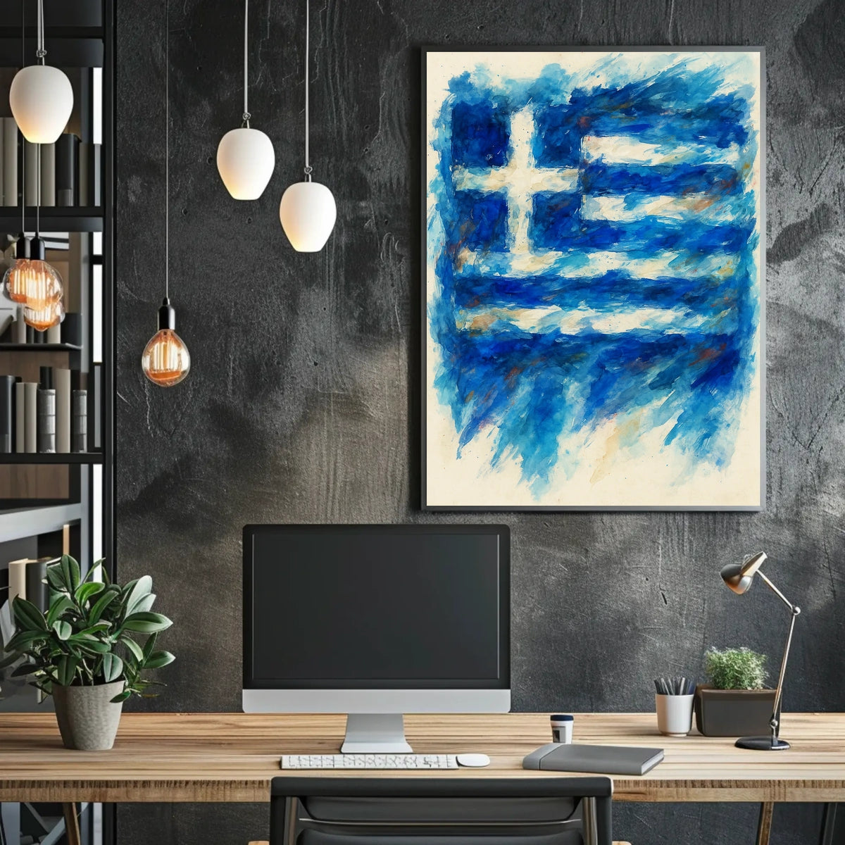 Abstract Greek Flag Abstract Poster