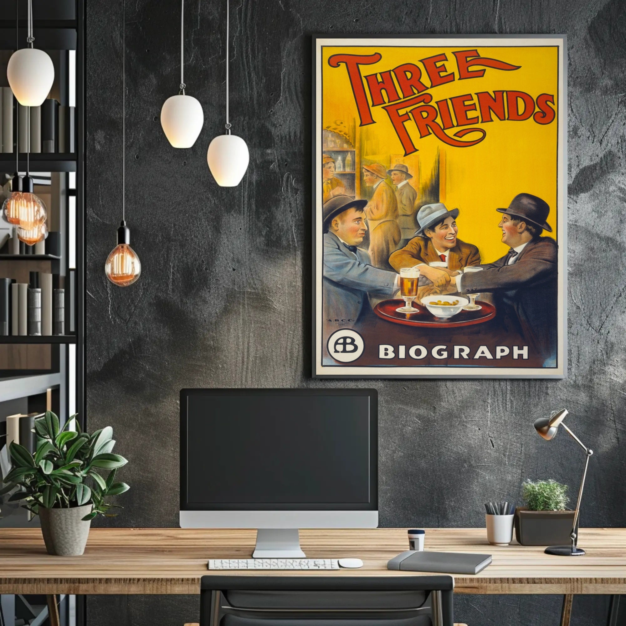 Three Friends Vintage Poster Wall Art Print