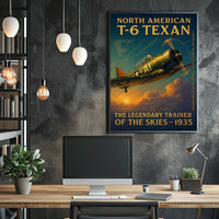 North American T-6 Texan Vintage Aviation Poster