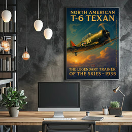 North American T-6 Texan Vintage Aviation Poster