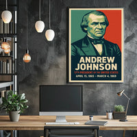 Andrew Johnson 17th President Collectors Lithograph Poster